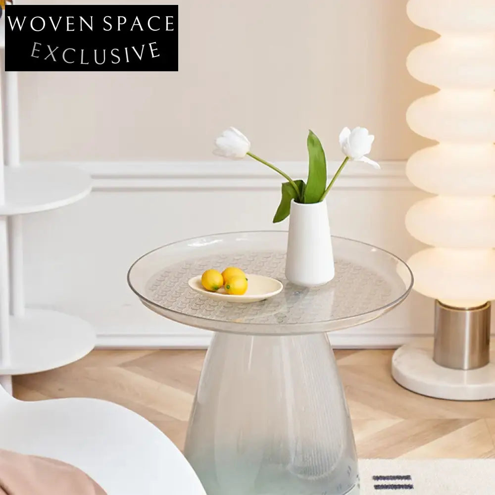 Modern Round Acrylic Side Table for Living Room, Cafe, Hotel Coffee Table