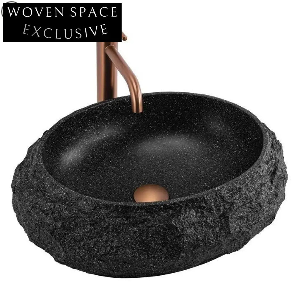 Modern Round Artificial Stone Top-Mounted Bathroom Vessel Sink Elegant Design
