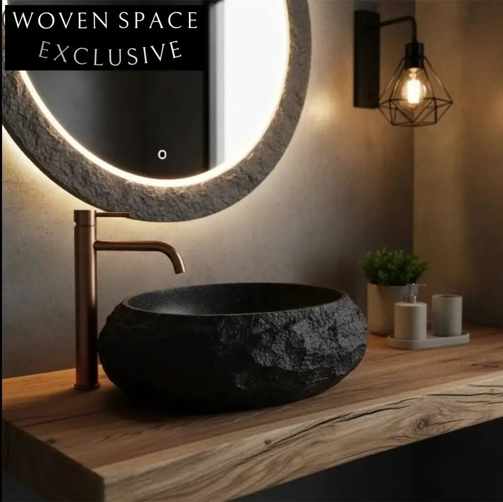 Modern Round Artificial Stone Top-Mounted Bathroom Vessel Sink Elegant Design