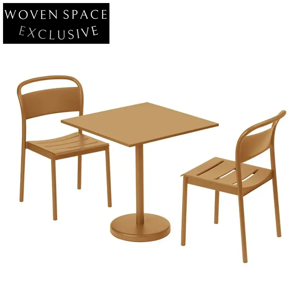 Modern Round Black Metal Dining Table with Stable Pedestal Base