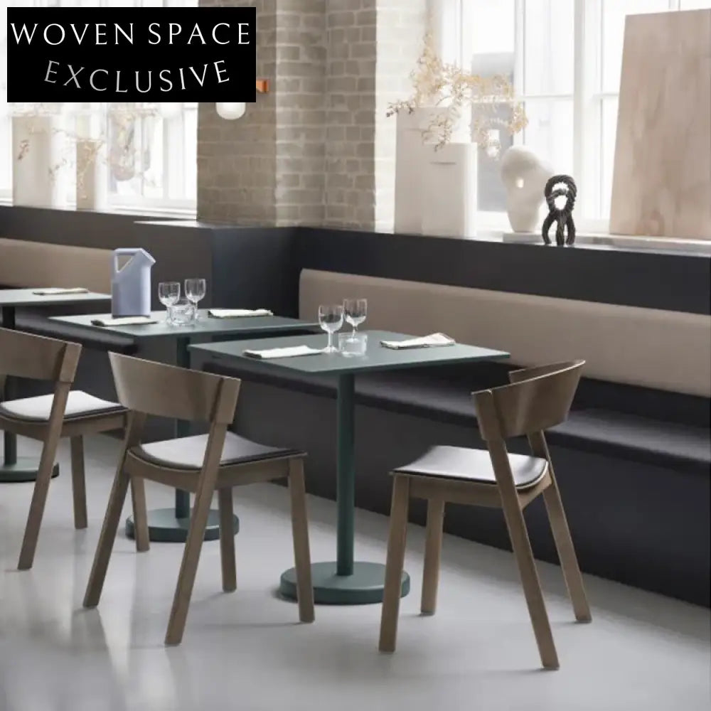 Modern Round Black Metal Dining Table with Stable Pedestal Base