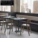 Modern Round Black Metal Dining Table with Stable Pedestal Base