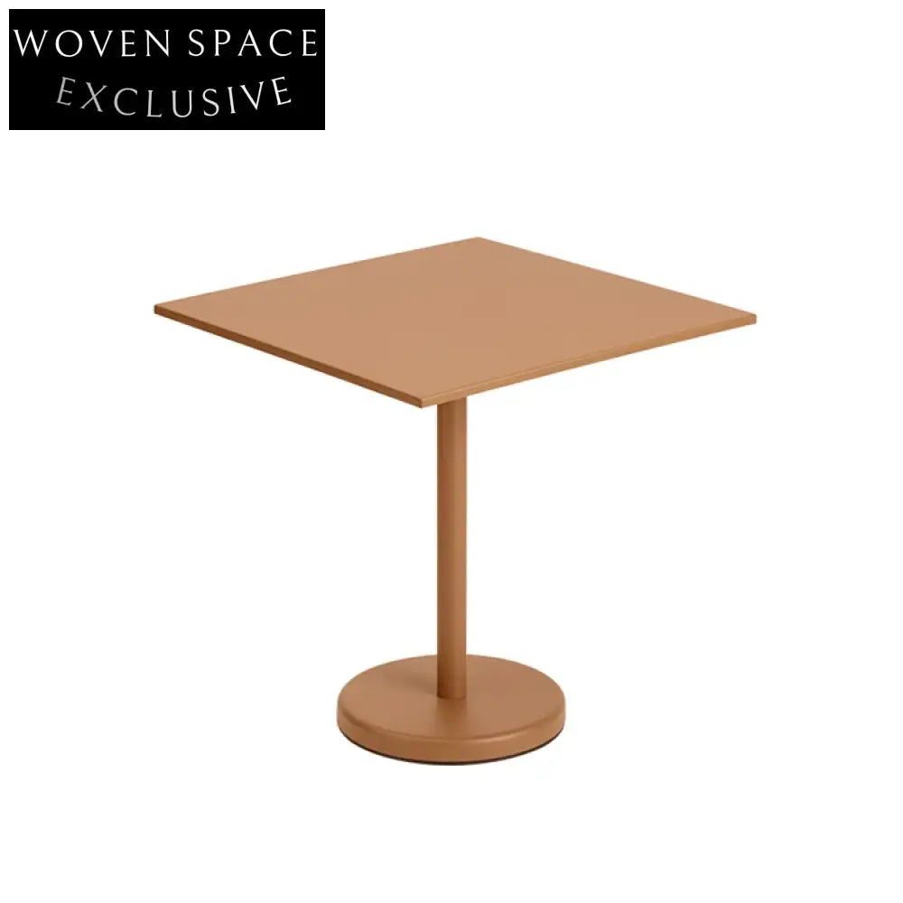 Modern Round Black Metal Dining Table with Stable Pedestal Base