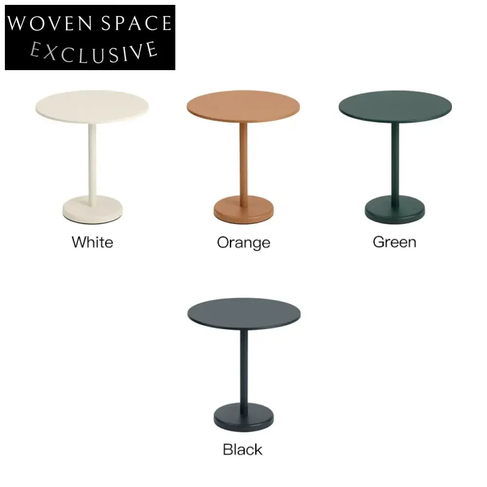 Modern Round Black Metal Dining Table with Stable Pedestal Base
