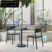Modern Round Black Metal Dining Table with Stable Pedestal Base