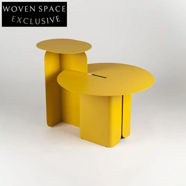 Modern Round Black Metal Living Room Accent Coffee Table