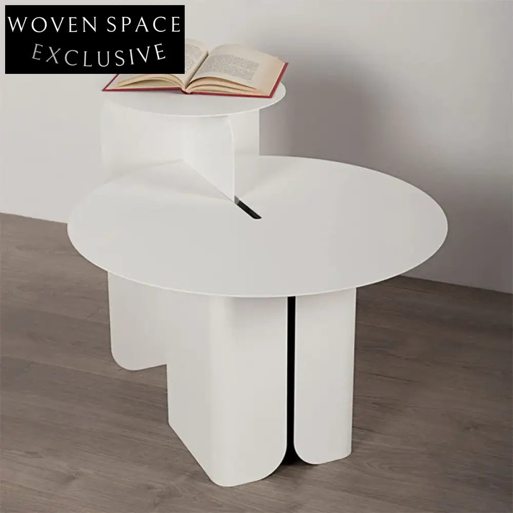 Modern Round Black Metal Living Room Accent Coffee Table