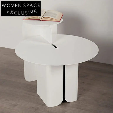 Modern Round Black Metal Living Room Accent Coffee Table