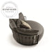 Modern Round Black PU Leather Curved Backrest Single Lounge Sofa Chair