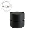 Modern Round Black Wood Creative Two Drawer Bedside Nightstand
