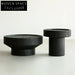 Modern Round Black Wood Top Coffee Table for Living Room Apartment