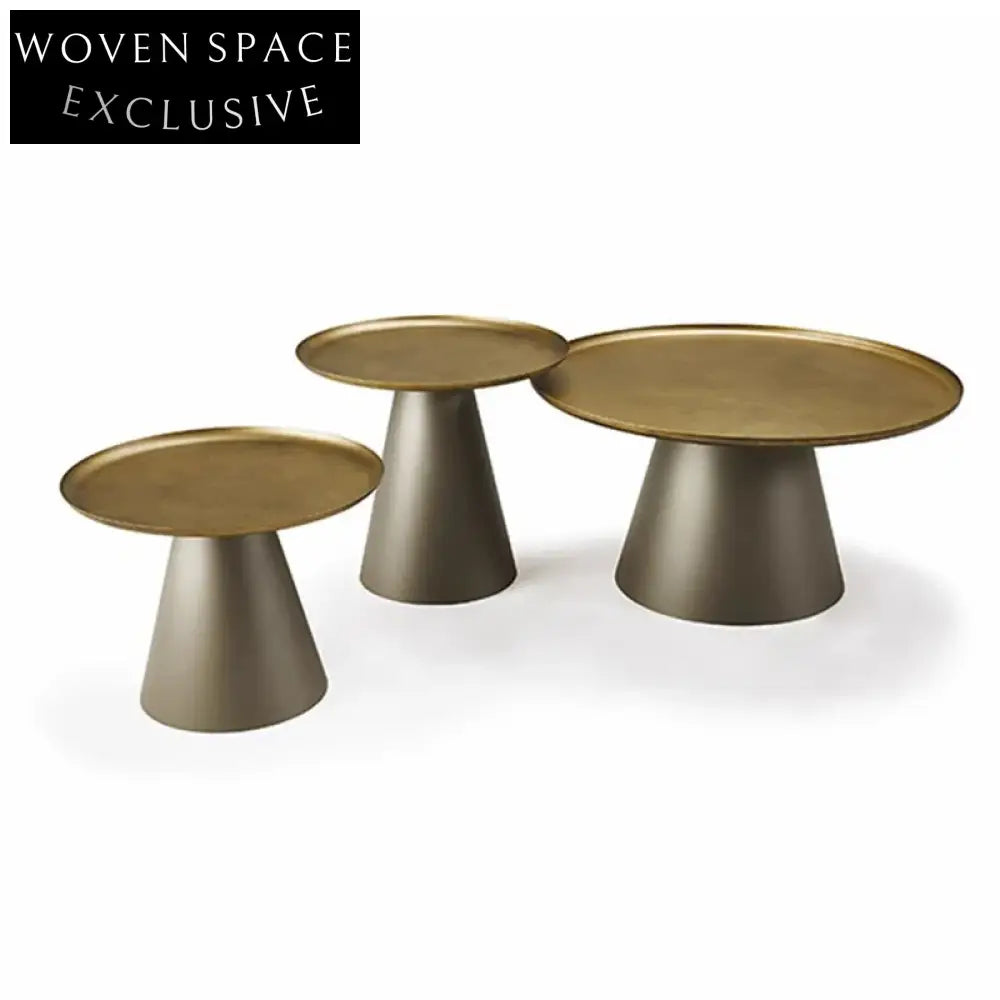 Modern Round Carbon Steel Accent Living Room Coffee Table