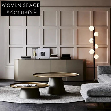 Modern Round Carbon Steel Accent Living Room Coffee Table