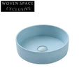 Modern Round Cement Concrete Countertop Bathroom Vessel Wash Basin Sink