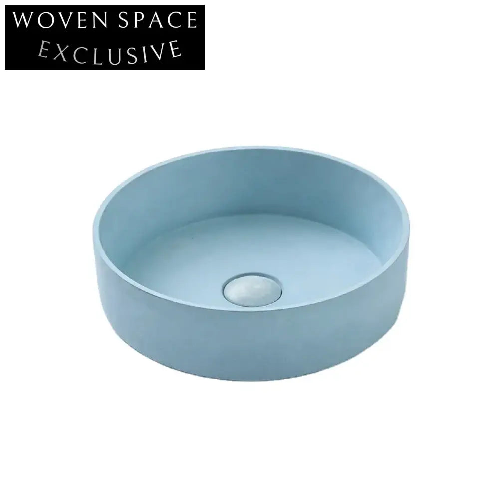 Modern Round Cement Concrete Countertop Bathroom Vessel Wash Basin Sink
