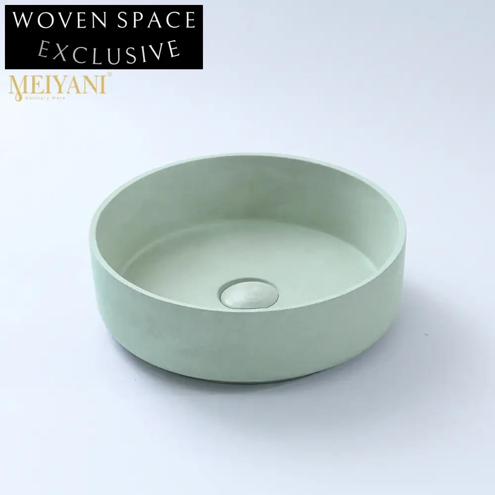 Modern Round Cement Concrete Countertop Bathroom Vessel Wash Basin Sink