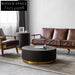 Modern Round Cement Effect Finish Small Living Room Sofa Coffee Table