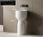 Modern Round Ceramic Pedestal Bathroom Wash Basin Sink Floor Mounted