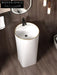 Modern Round Ceramic Pedestal Bathroom Wash Basin Sink Floor Mounted