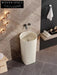 Modern Round Ceramic Pedestal Bathroom Wash Basin Sink Floor Mounted