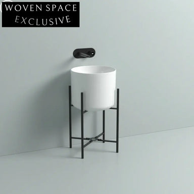 Modern Round Ceramic Wall Hung Bathroom Wash Sink Space-Saving Basin