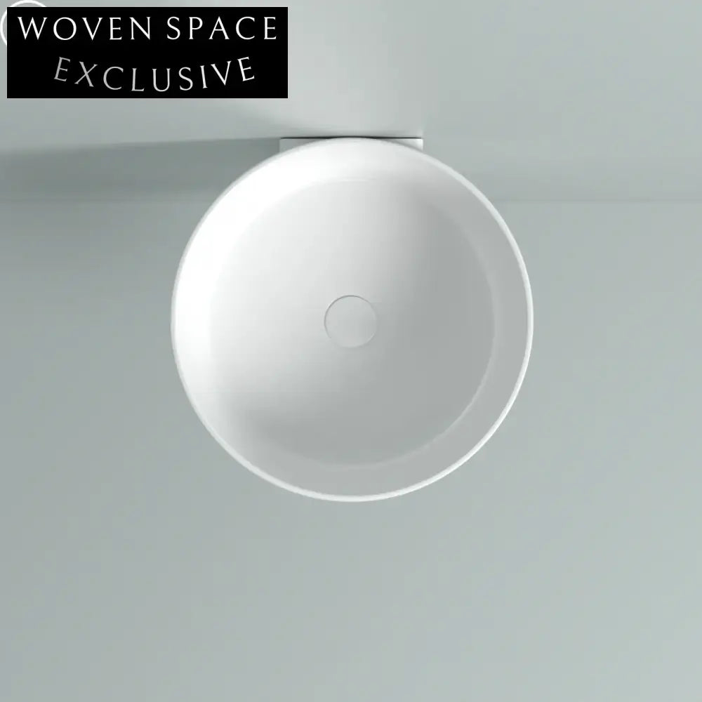 Modern Round Ceramic Wall Hung Bathroom Wash Sink Space-Saving Basin