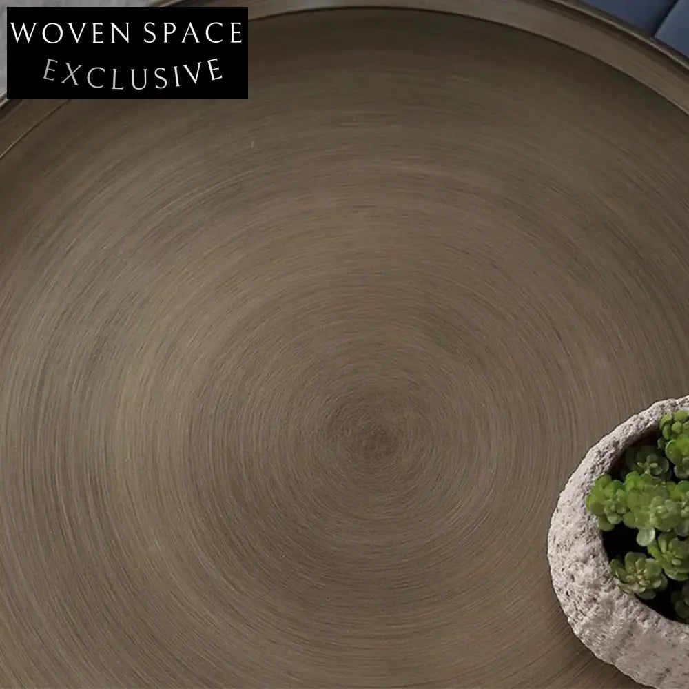 Modern Round Copper Side Table Teardrop Metal Base Living Room Accent