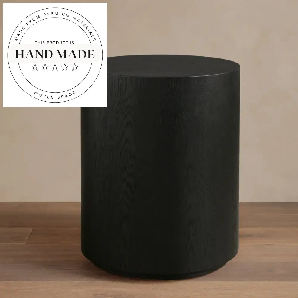 Modern Round Corner Solid Wood Nightstand and Living Room Side Table