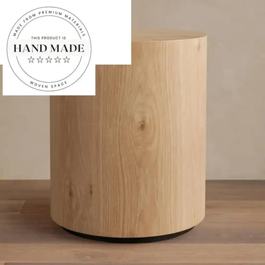 Modern Round Corner Solid Wood Nightstand and Living Room Side Table