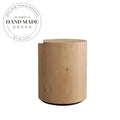 Modern Round Corner Solid Wood Nightstand and Living Room Side Table
