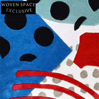 Modern Round Cream Style Geometric Polyester Area Rug for Living Room