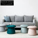 Modern Round Fabric Ottoman Footstool, Versatile Seating for Living Rooms
