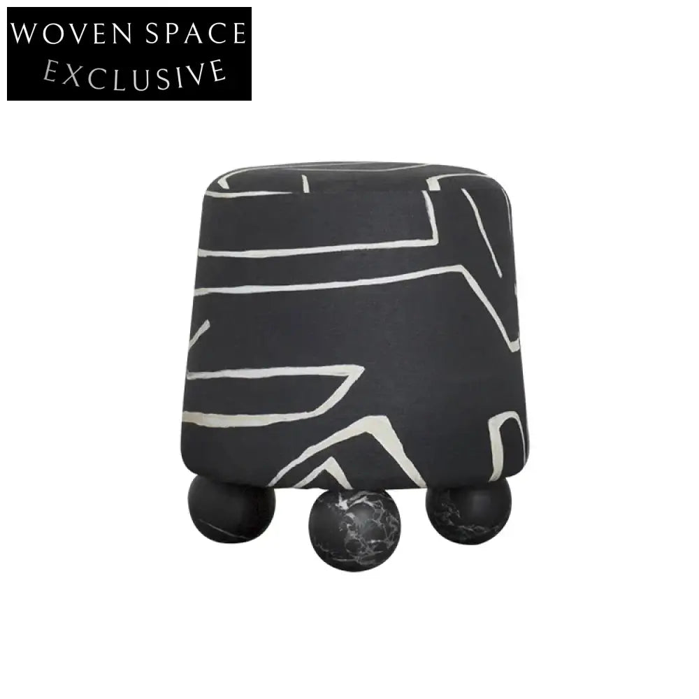 Modern Round Fabric Ottoman Stool for Living Room & Home Decor