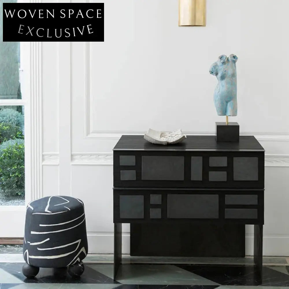 Modern Round Fabric Ottoman Stool for Living Room & Home Decor