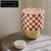 Modern Round Fabric Shade Desk Lamp with Clear Glass Frame for Home Decor