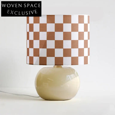 Modern Round Fabric Shade Desk Lamp with Clear Glass Frame for Home Decor