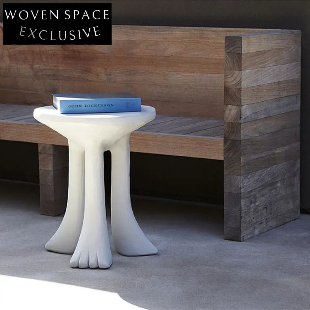 Modern Round Fiberglass Accent Table - Versatile Minimalist Coffee & End Table
