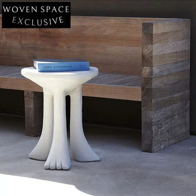 Modern Round Fiberglass Accent Table - Versatile Minimalist Coffee & End Table