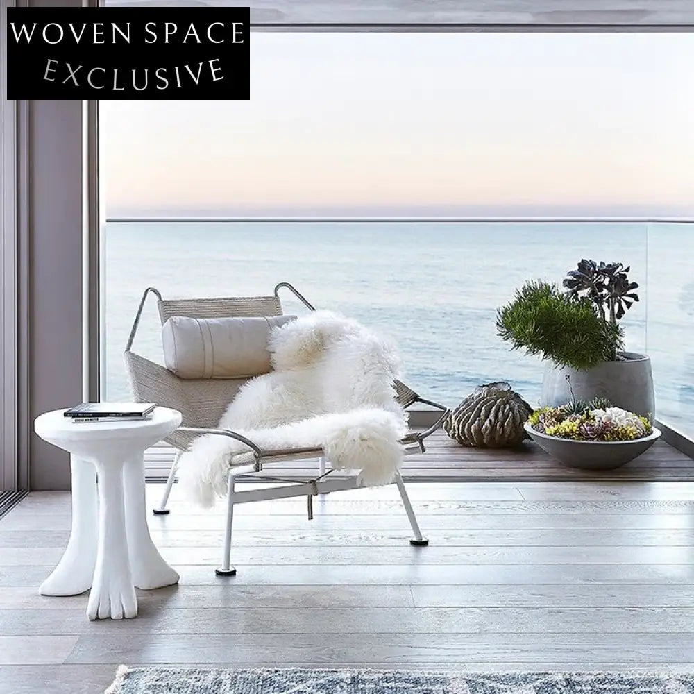 Modern Round Fiberglass Accent Table - Versatile Minimalist Coffee & End Table