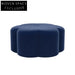 Modern Round Flower Ottoman Stool with Plush Fabric Cushion