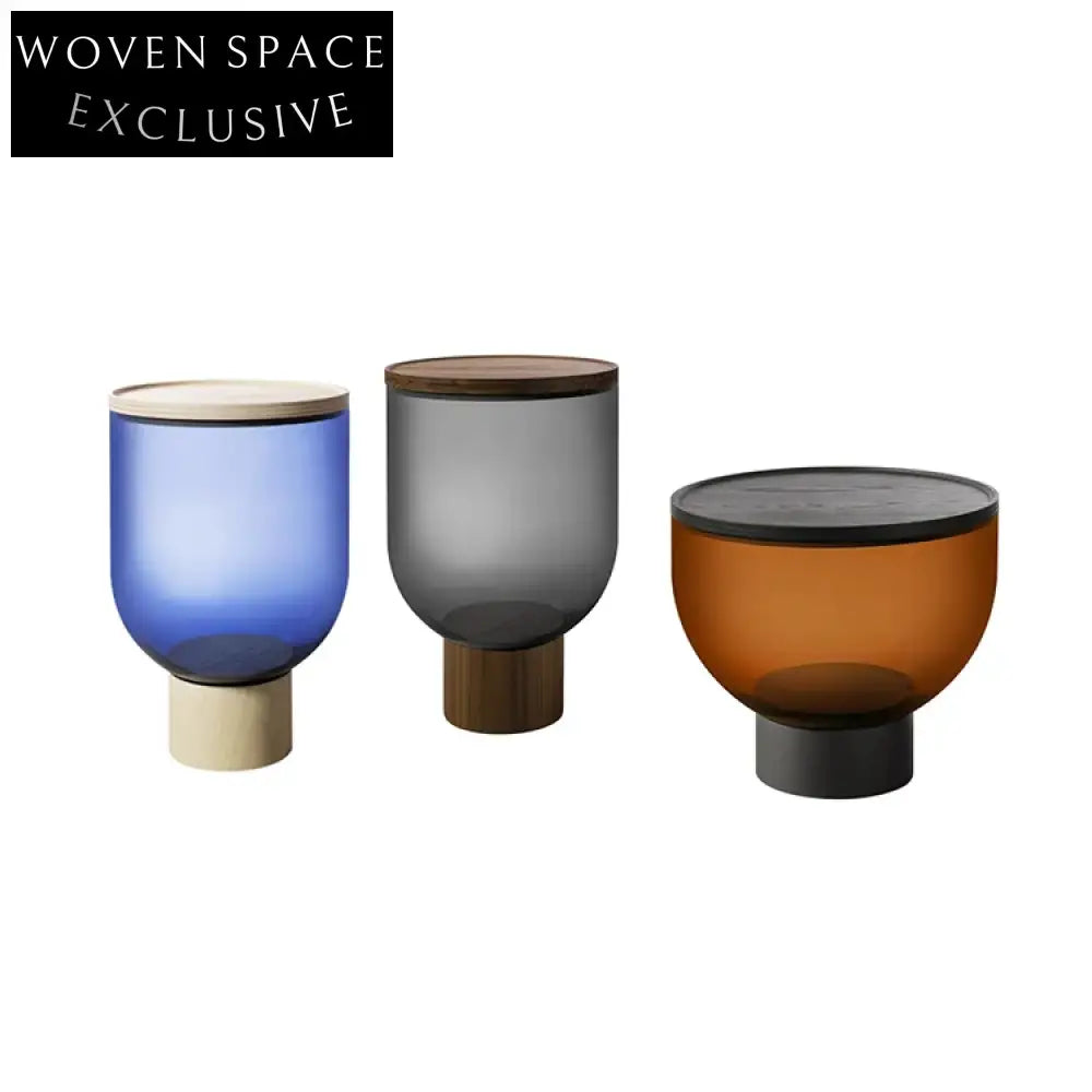 Modern Round Glass Coffee Table Set for Living Room & Balcony Spaces