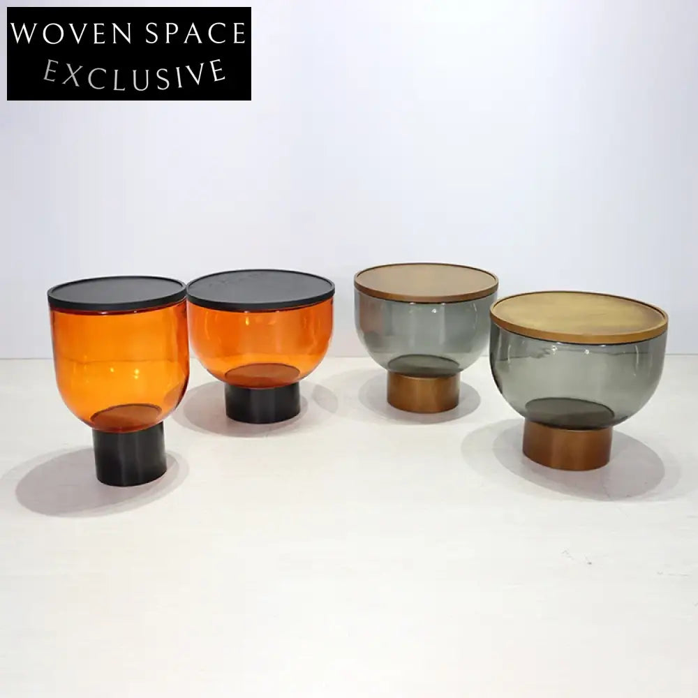 Modern Round Glass Coffee Table Set for Living Room & Balcony Spaces