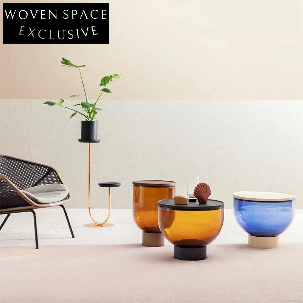 Modern Round Glass Coffee Table Set for Living Room & Balcony Spaces