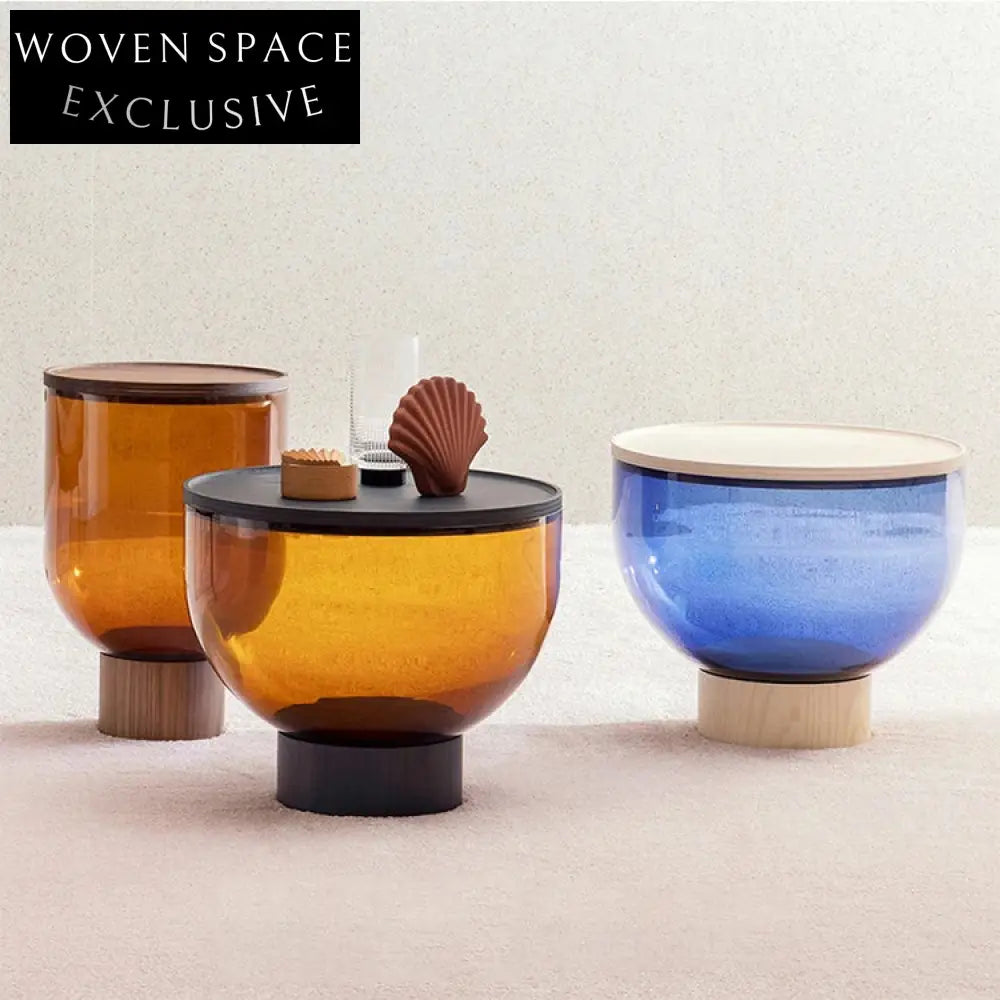 Modern Round Glass Coffee Table Set for Living Room & Balcony Spaces