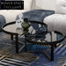 Modern Round Glass Coffee Table Set - Stainless Steel Frame Living Room Table