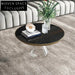 Modern Round Glass Coffee Table with Elegant Metal Base for Living Room