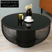 Modern Round Glass Top Coffee Table, Gold Metal Frame