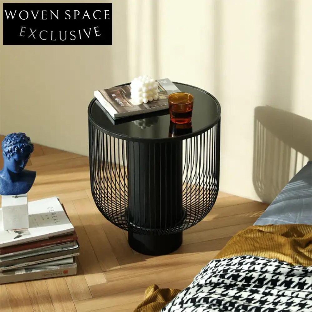 Modern Round Glass Top Coffee Table, Gold Metal Frame