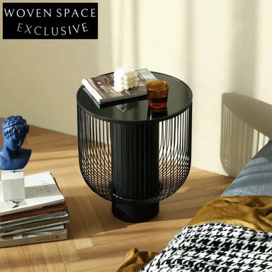 Modern Round Glass Top Coffee Table, Gold Metal Frame