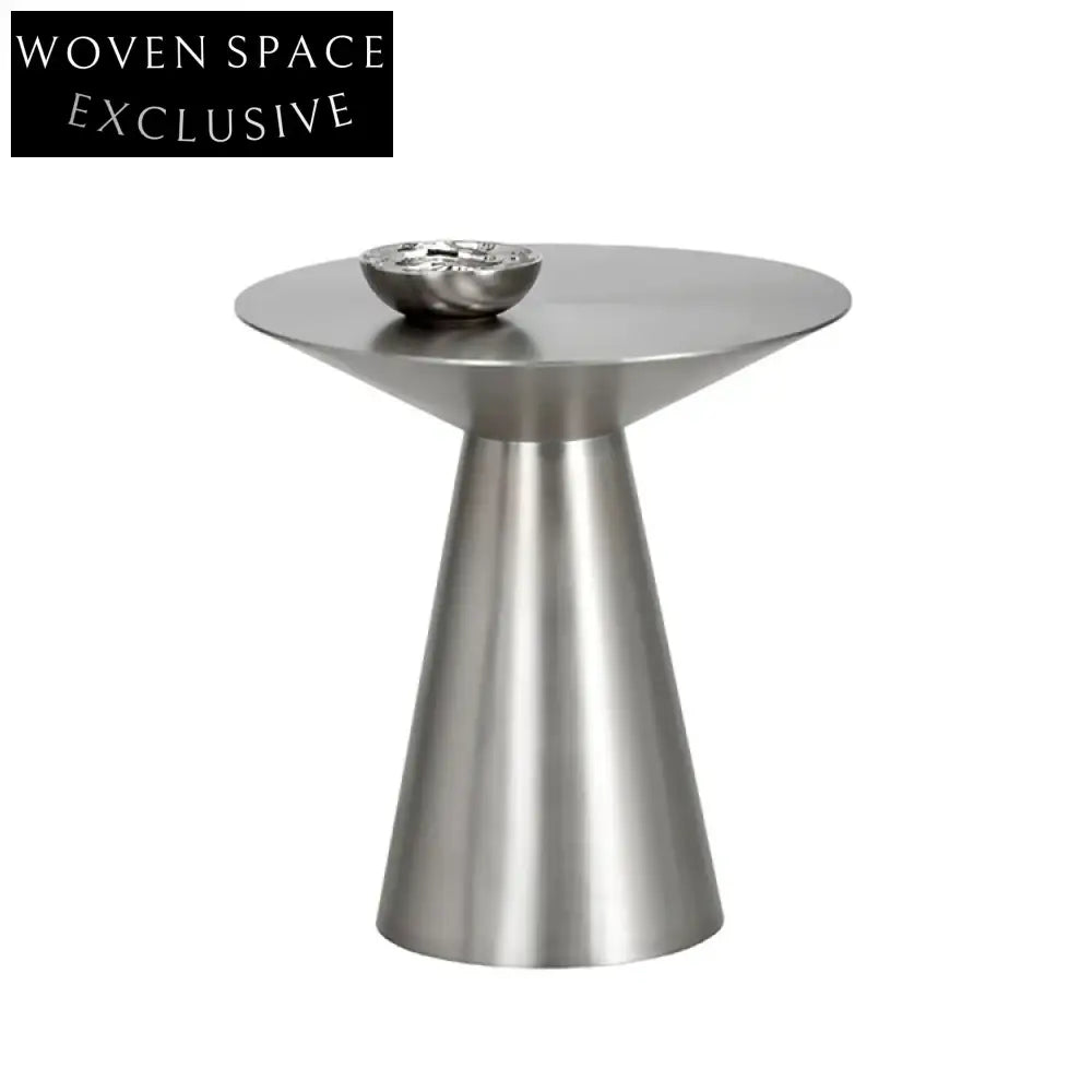 Modern Round Gold Stainless Steel Small Accent Coffee Side Table
